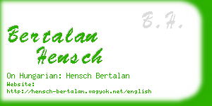 bertalan hensch business card